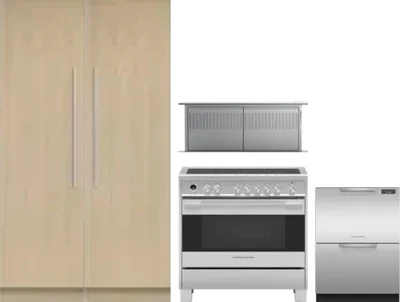 5 Piece Package Includes Refrigerator, Freezer, Range, Hood And Dishwasher